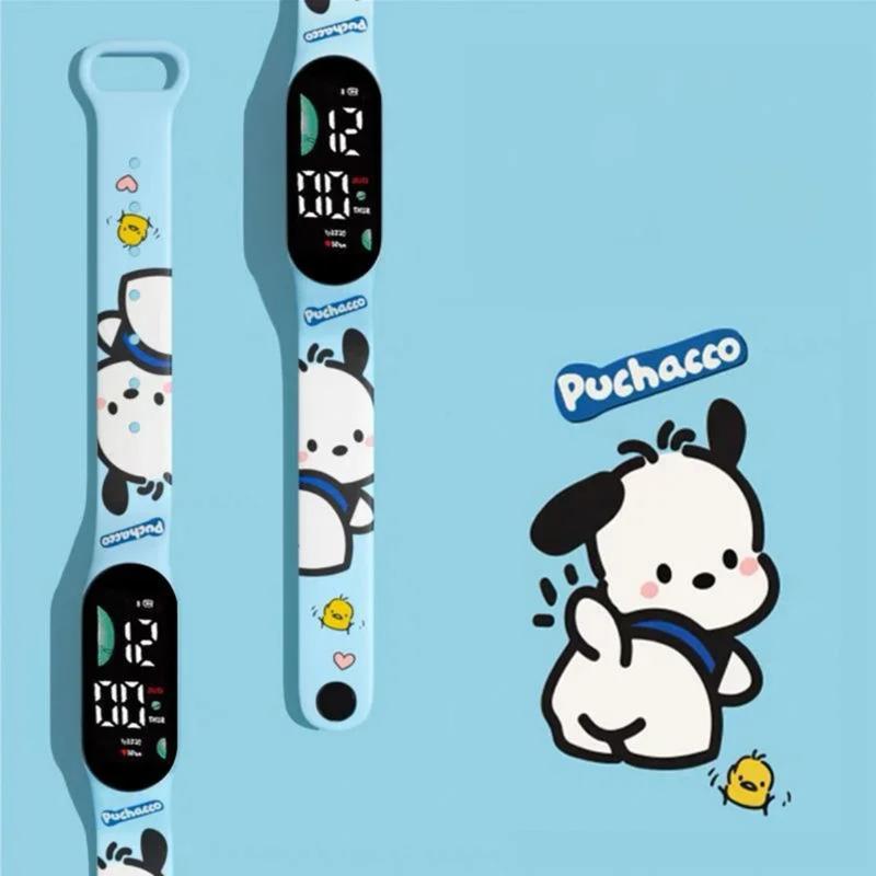 Đồng Hồ Điện Tử, Phim Hoạt Hình Anime Sanrio, Thiết Kế Pochacco Và Cinnamoroll, Phong Cách Kawaii Thích Hợp Cho Trẻ Em Và Học Sinh, Đồng Hồ Thể Thao LED, Silicon In Hình 4