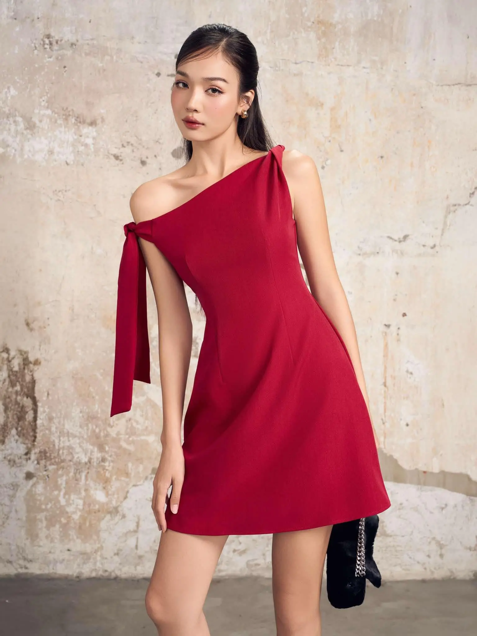 Ceci Cela - Đầm xoắn vai cột nơ sang trong Jose Women