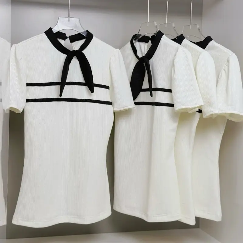 [JANGCLOSET] Áo len gân cộc tay thanh lịch sang trọng phù hợp đi làm đi chơi CERI TOP 5