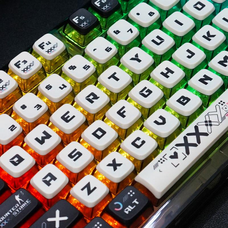 BỘ KEYCAP PUDDING SIDE TRANSPARENT 4 CẠNH XUYÊN LED NHỰA PBT 122 PHÍM OEM PROFILE