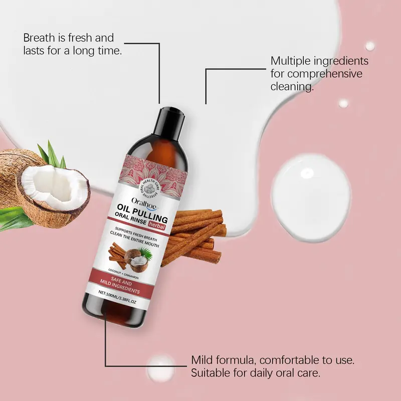 Oil Pulling Mouthwash, Oral Care Mouthwash, Daily Oral Care Product for Men & Women, Dental Care Product for Home & Travel 4