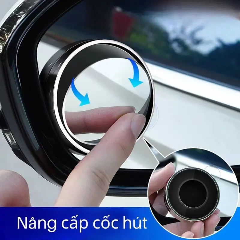 Cặp 2 Gương Cầu Lồi GCL-01 Gắn Kính Hậu Ô Tô Xoay 360 Xoá Điểm Mù Sử Dụng Đế Hút Không Để Lại  vết keo khó tẩy. 1