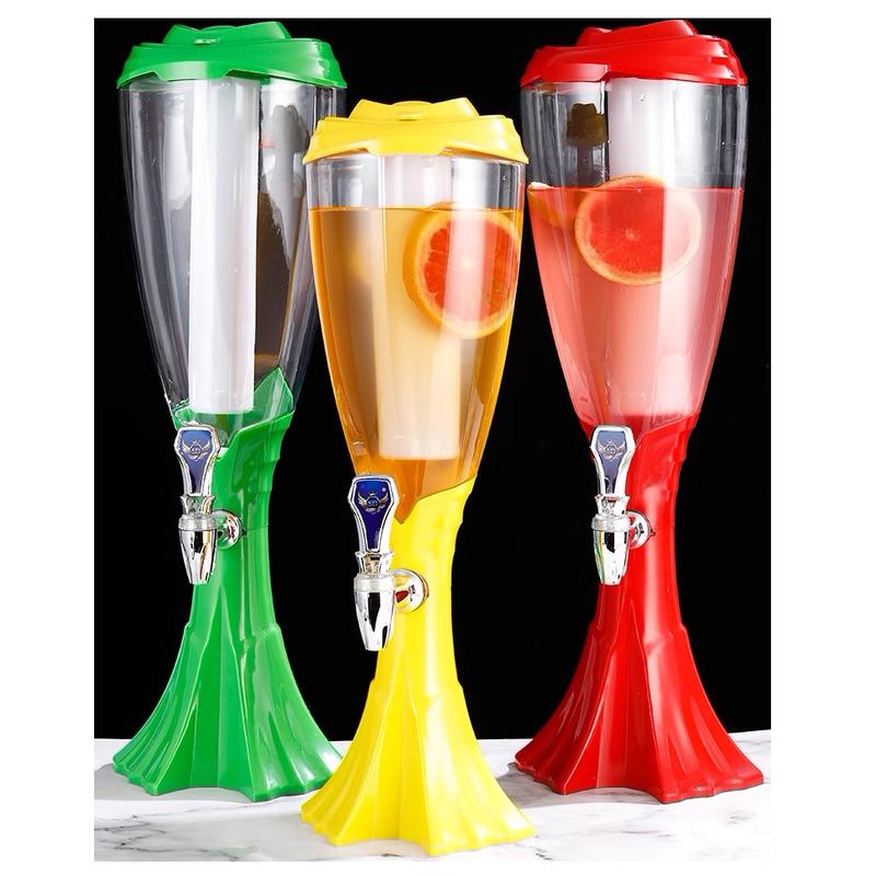 Tháp Bia (Bình Đựng Bia) 3 Lít Hình Ly Có Đèn Led Nhiều Màu Nhựa Cao Cấp An Toàn Bền Đẹp 1