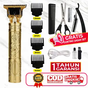 [COD] Mesin Cukur Rambut Pria Kumis Jenggot Brewok Alat Cukur Elektrik Potong Rambut Multifungsi USB Recharger 4 Sisir Batas Garansi 1 Tahun