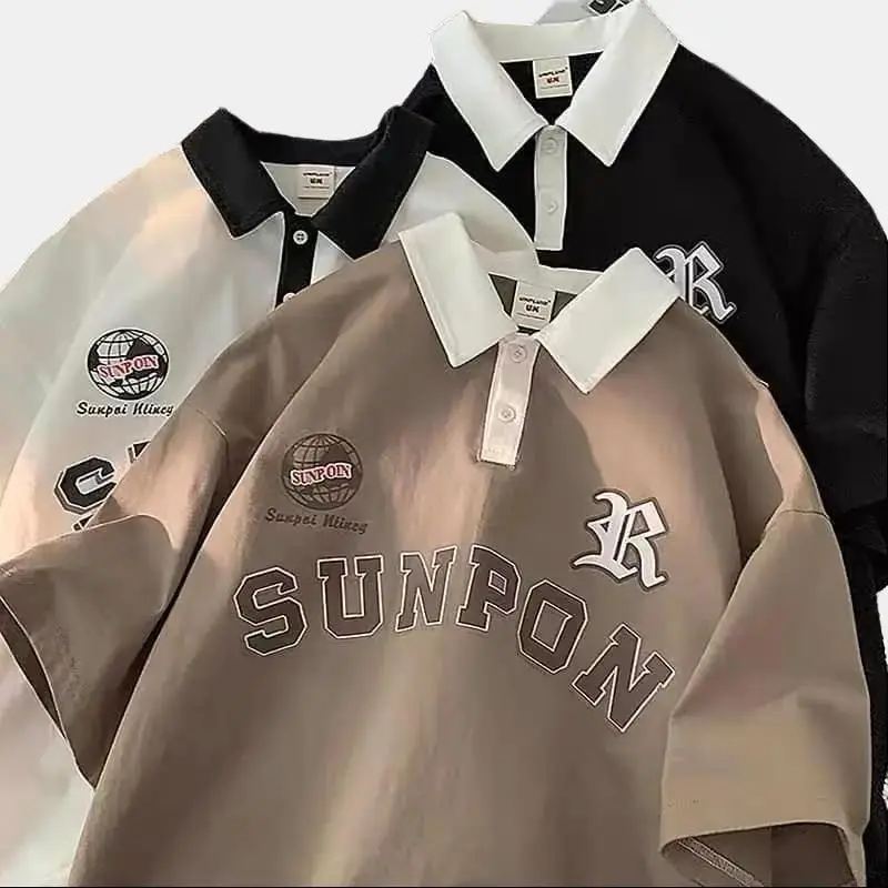 Áo polo nữ nam form rộng tay lỡ chất cotton su SUNPON - CRHSUP Có Cổ 0