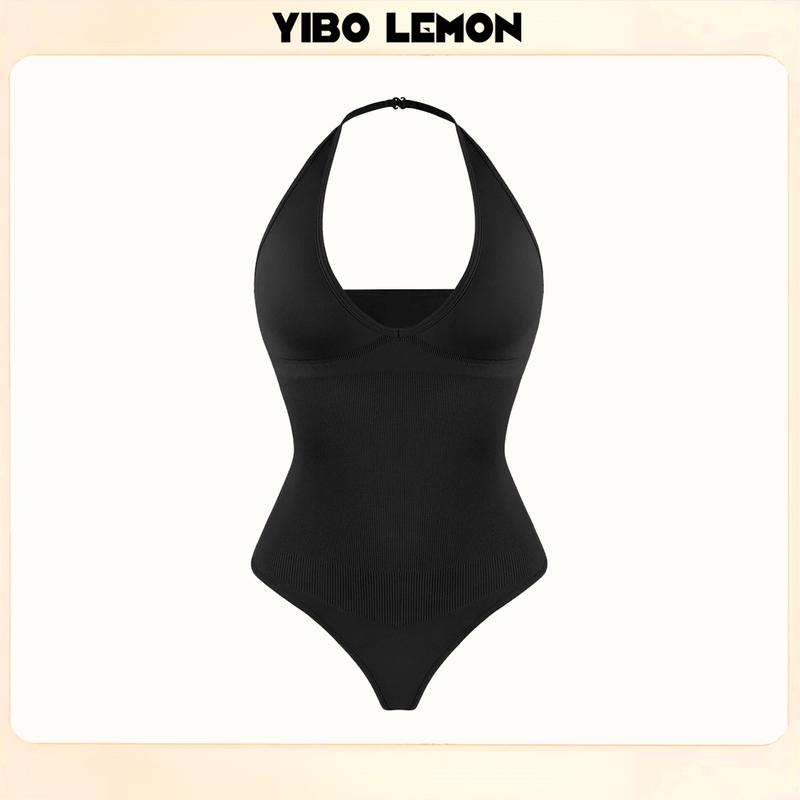 【YIBOLEMON Áo Nữ Không Đường May 3 Cách Mặc Định Hình Với Dây Đeo Vai Tháo RờiĐồ liền thân định hình eo kiểm soát bụng cổ thấp không đường may mở đáy