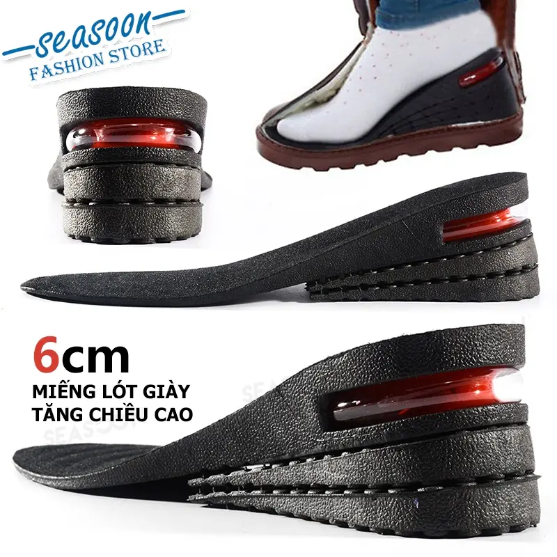 Miếng Lót Giày Gel Tăng Chiều Cao Đệm Nâng 3 Lớp, Dành Cho Nam Và Nữ, 1 Đôi, Giúp Tăng Chiều Cao