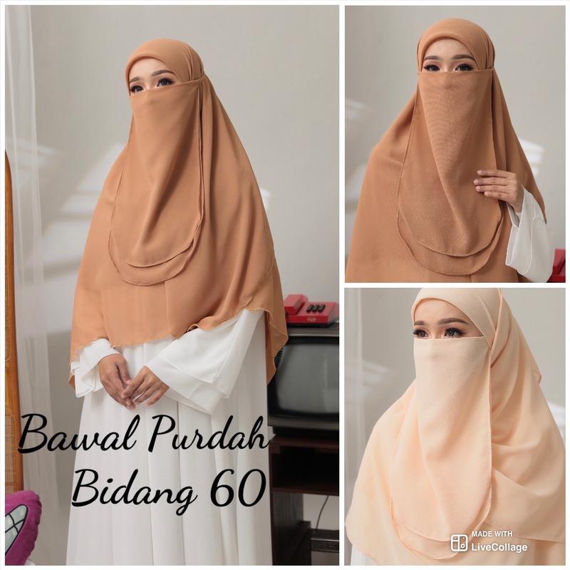 Tudung Bawal Purdah bidang 60 set Purdah Heavy Chiffon - TikTok Shop ...