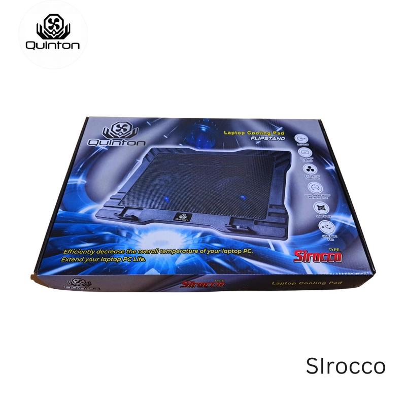 kipas laptop cooling pad quinton 2 fan 12cm 15,6inch hitam jaring Computer Cooler pad gaming 7