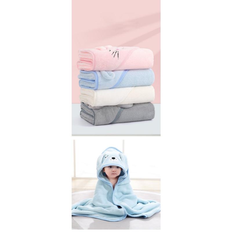Product Introduction of Children's Bath Towel Baby Blanket Coral Fleece Embroidered Cartoon Hooded Kick-proof Cape Coral Fleece Baby Cape Bath baby  shower 11