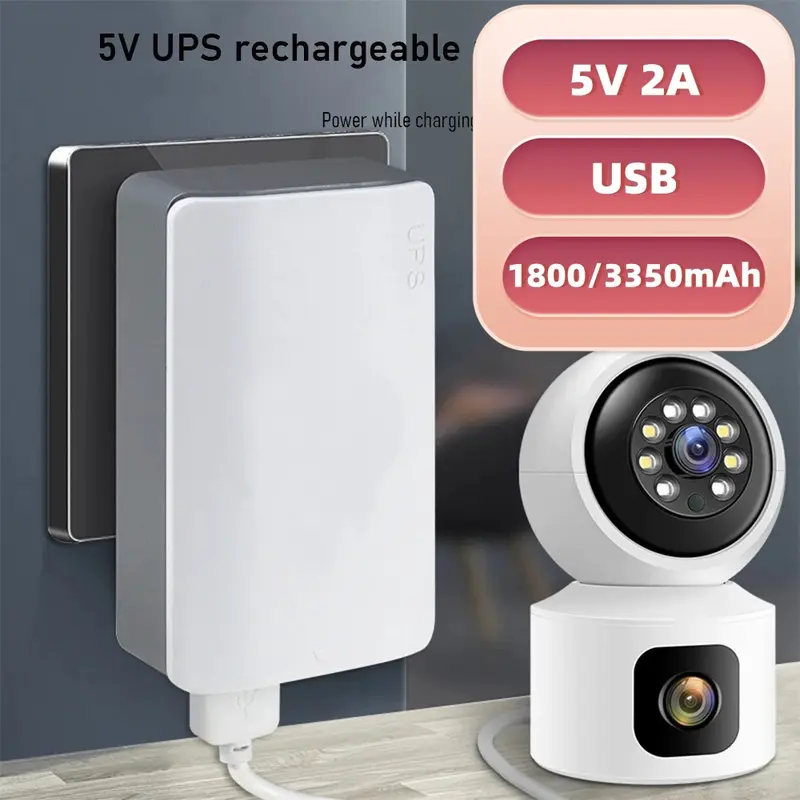 UPS Mini USB 5V 2A Adaptor Power CCTV 1800/3350mAh Mini UPS Untuk IP Camera System Cadangan Baterai 0