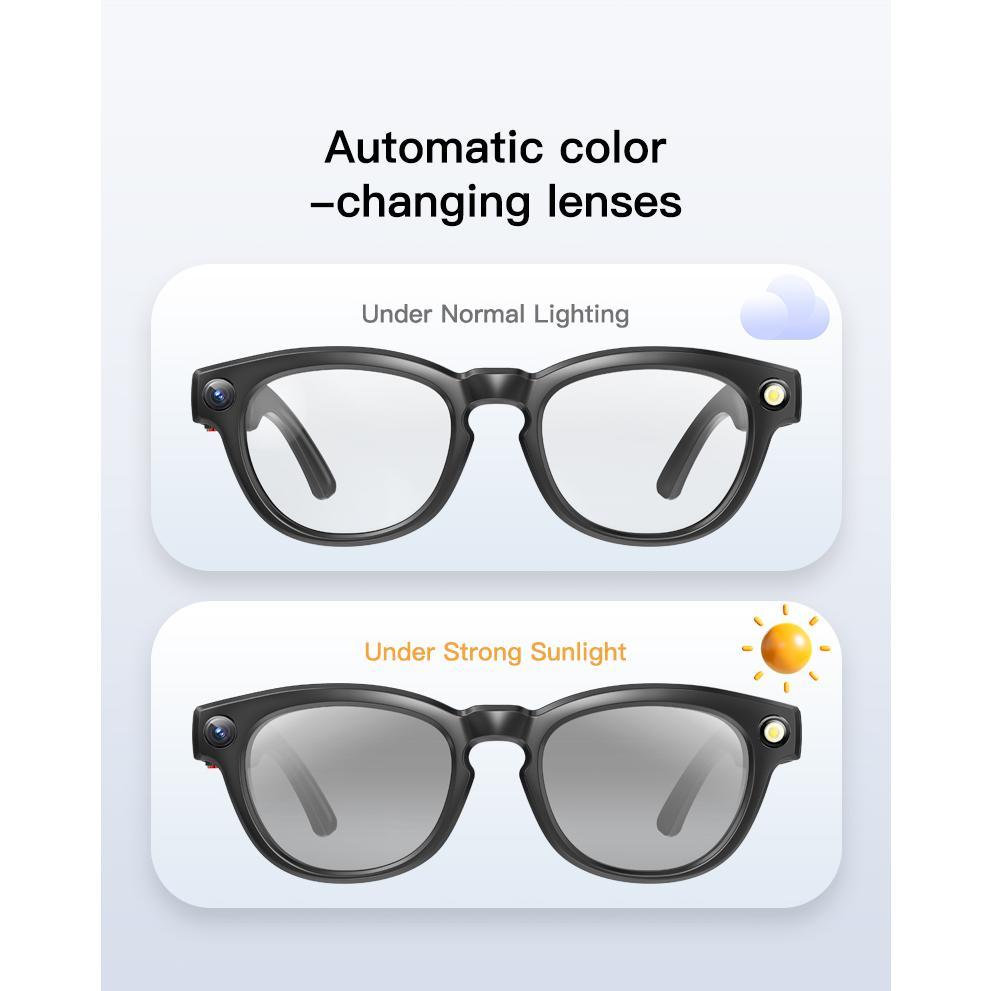 Smart Glasses Q8 4K HD Camera 32GB Large Storage Bluetooth Call Music Video Sound Record Surround Sound AI Voice Translation - Image 3