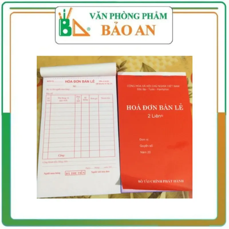 10 quyển Hóa Đơn Bán Lẻ A5 2 Liên Có Rãnh Xé Dày Đẹp 30 tờ 1 quyển 3