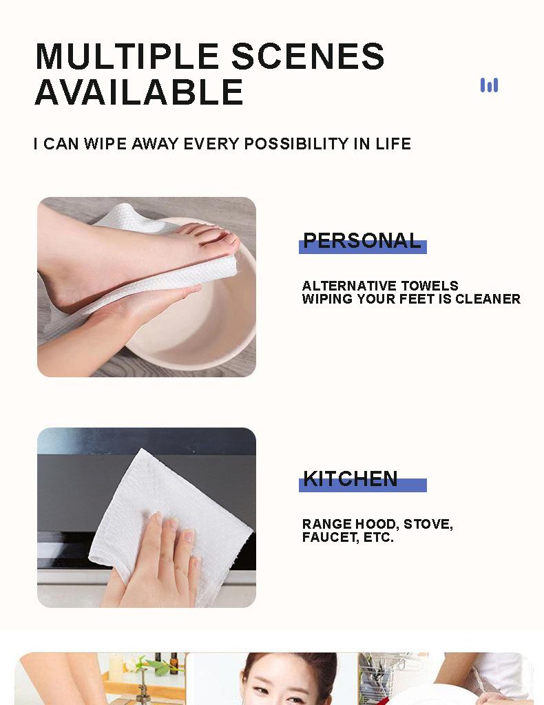 Product Introduction of 100pcs Suspended Kitchen Rags Paper Lazy People's Rags Disposable Rags Dishcloths Microfiber Towel 2