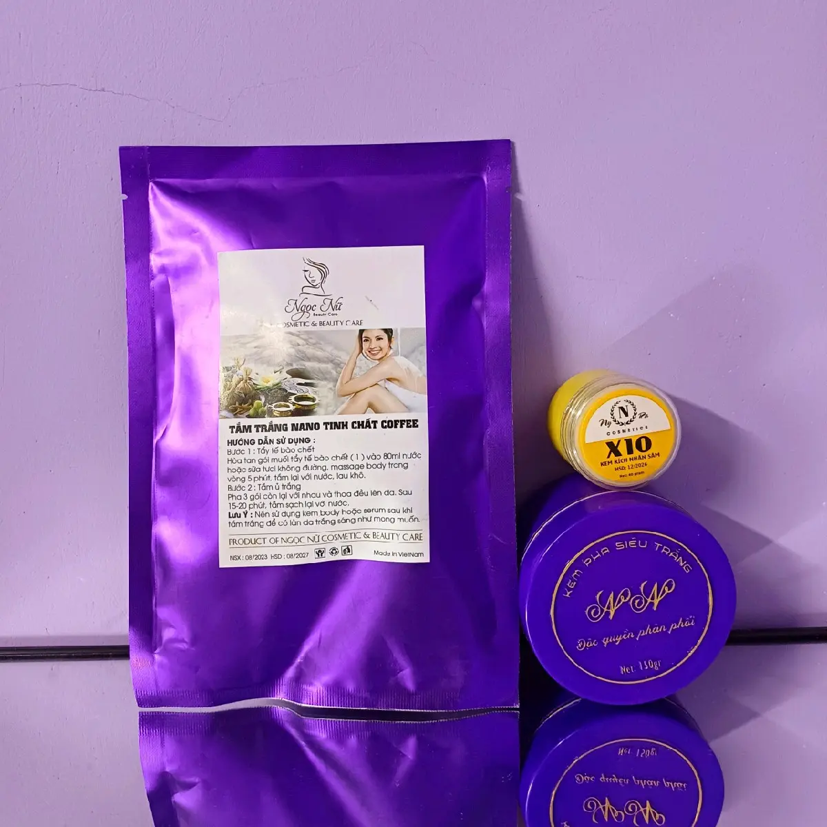 Combo Kem body NN + tắm trắng ngọc nữ + kích trắng x10 hỗ trợ chăm sóc da body Nữ Dưỡng Body