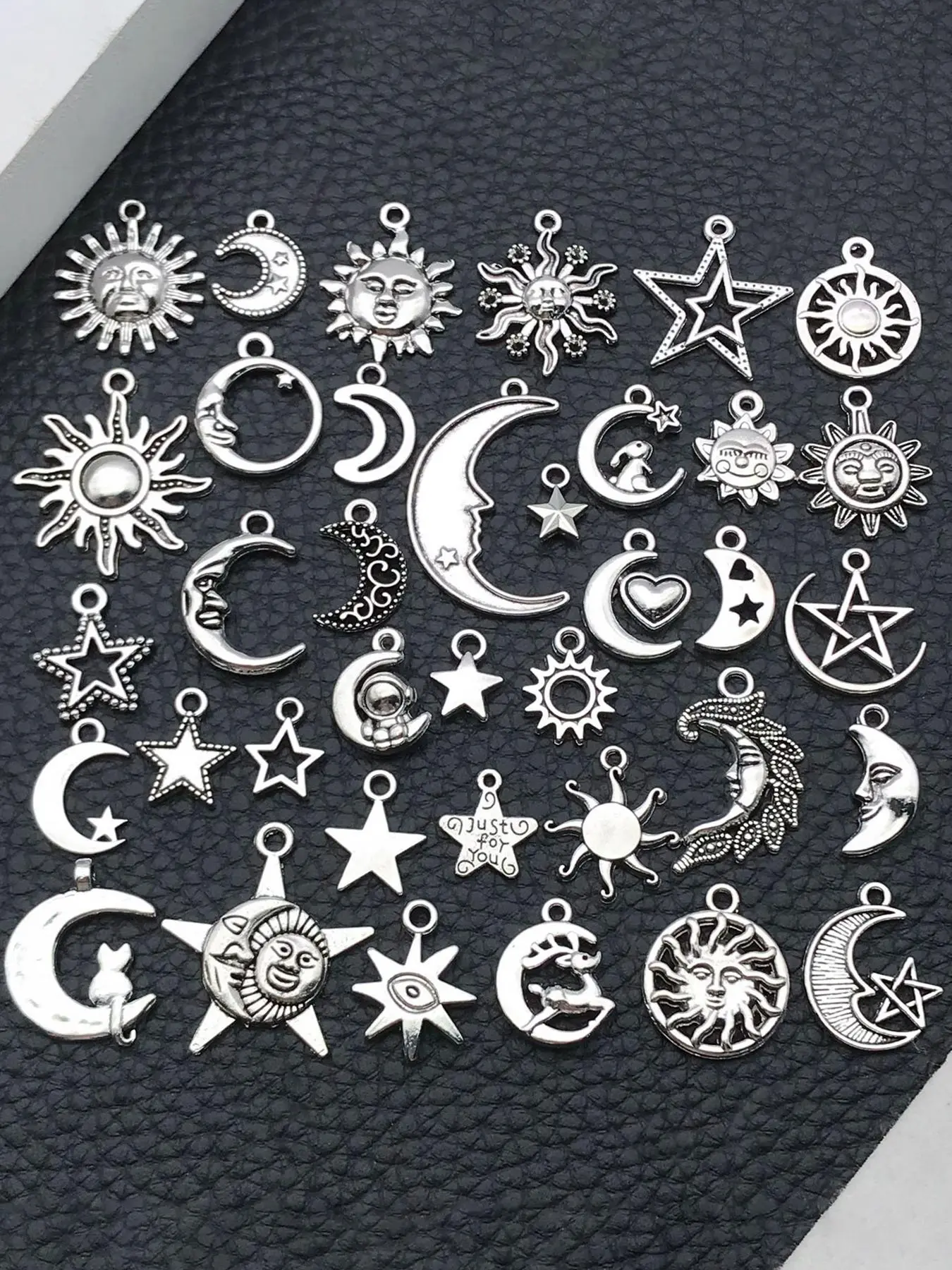 Mixed Sun Moon Star Design Charms, Fashionable Jewelry Accessories for DIY Necklace Bracelet Craft Supplies, Fashion Accessories for Women & Men