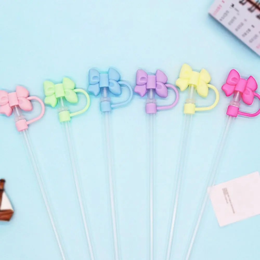 Durable Splash Proof Silicone Straw Covers Reusable Dust Proof Plugs Protector Bow Straw Cover Cap Drinking Straw Topper Accessories Leak-Proof Drinking Straw Tips Lids for Stanley 40/30 oz Tumbler Cups for 7-8mm Straws