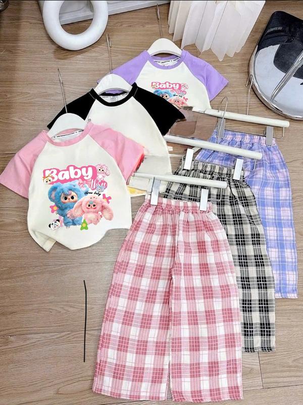 Combo 3 bộ quần dài áo cộc in hình BABY THREE cho bé gái sz 14-45kg(D17)