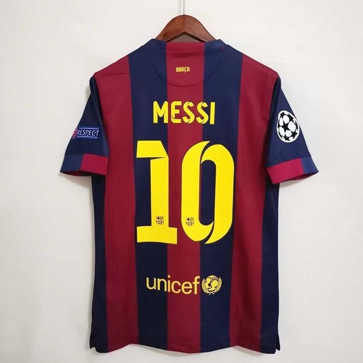 Áo Đấu Bóng Đá, Phong Cách Cổ Điển 14 15 Barcelona, NEYMAR JR MESSI, Dành Cho Nam, Cổ Điển, Thái Lan, Áo Đá Bóng Top Thun Sport 1