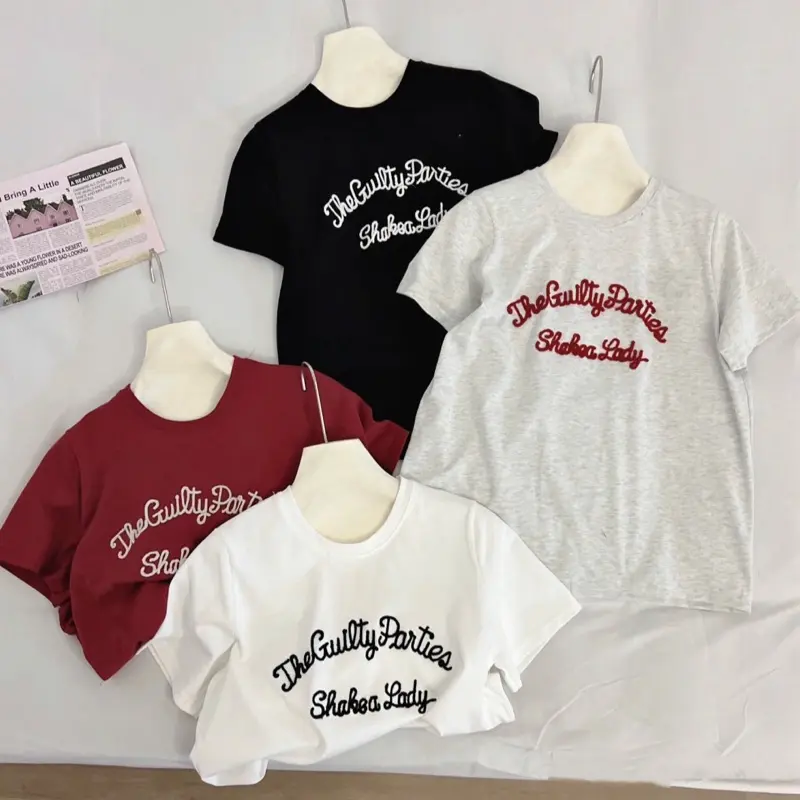 @gobystore Áo thun cotton FORM VỪA DÁNG cộc tay thêu chữ QChau