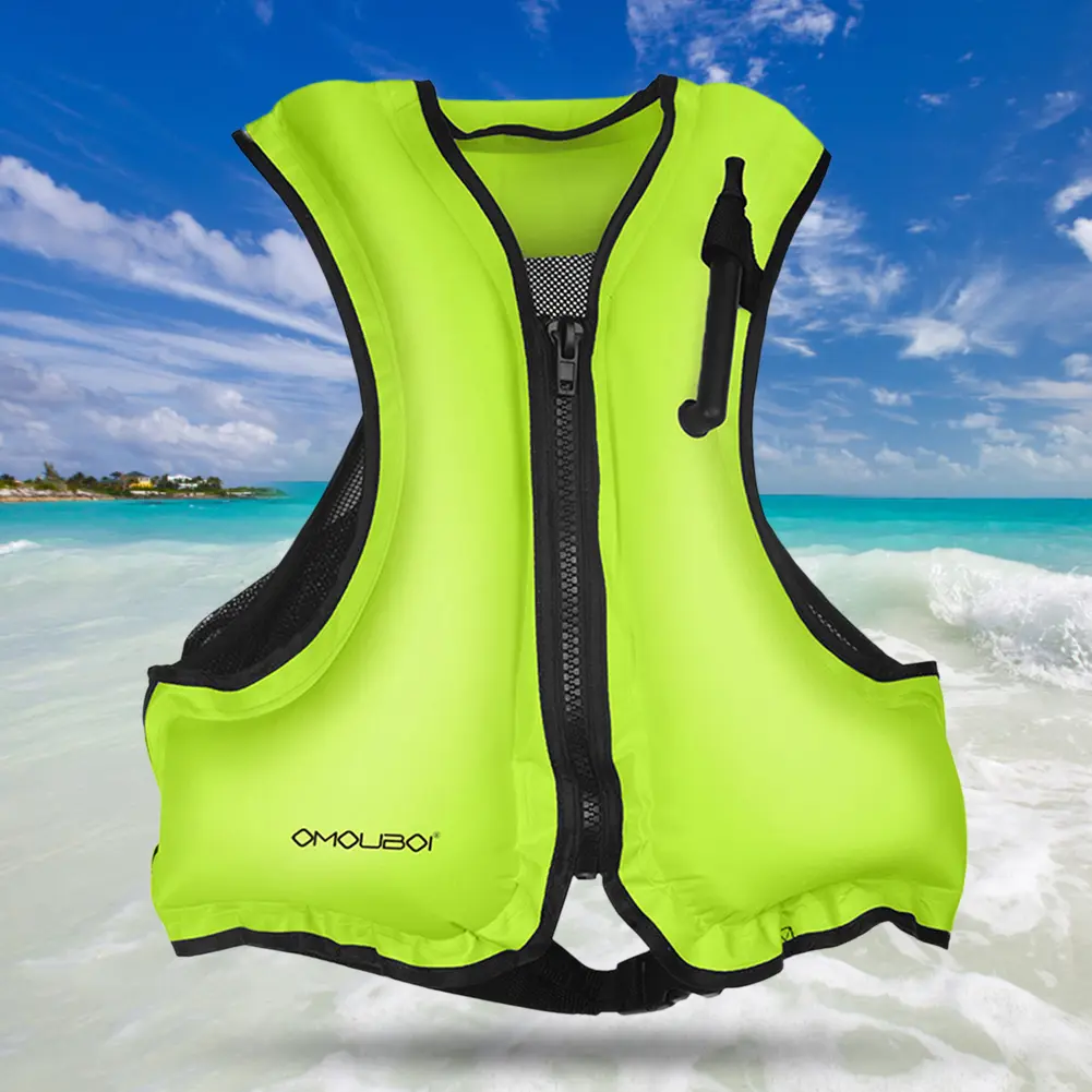 PVC Boating Vest Portable Inflatable Buoyancy Vest Safe Outdoor Accessories