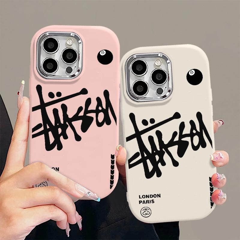Ốp Điện Thoại Chữ Cái Tiếng Anh, Chống Sốc, Bảo Vệ Camera Tương Thích Với IPhone13, 16, 14, 15, 11, 12Pro Max, XR, X, XS MAX, 15Plus, 7 / 8 Plus, Se2020, Được Làm Bằng Chất Liệu Silicon, Lỗ Lớn 3