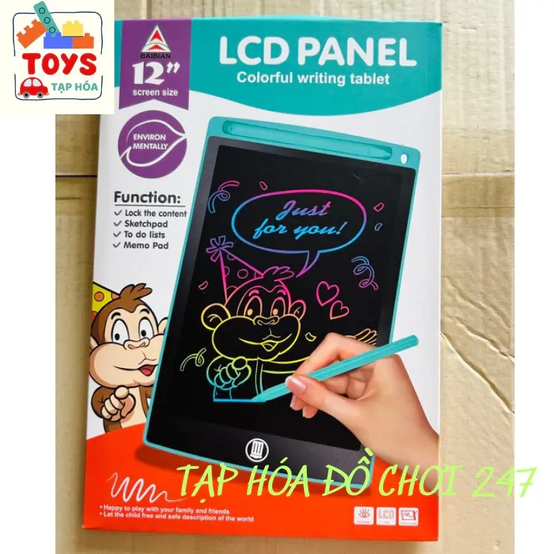 Bảng Vẽ Điện Tử 3d Đa Sắc, Đơn sắc Màu Bảng Viết Vẽ Tự Xóa Thông Minh Màn Hình Lcd 2