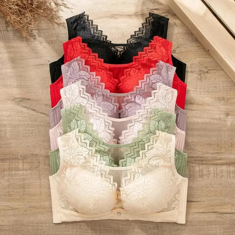 Áo Ngực Cỡ Lớn, Kiểu Vest, Phần Mỏng, Không Có Vòng Thép, Đồ Lót Nữ, Đẩy Lên, Chống Ánh Sáng, Ren Mềm, Cúp C, 36-44CD