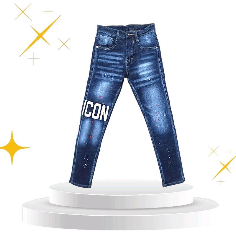 quần jean size nhỡ, in hình sắc nét, mặc đi học đi chơi đi du lịch, form hôm dáng chuẩn, máy có khả năng giặt Menswear Nam Có Túi Pants