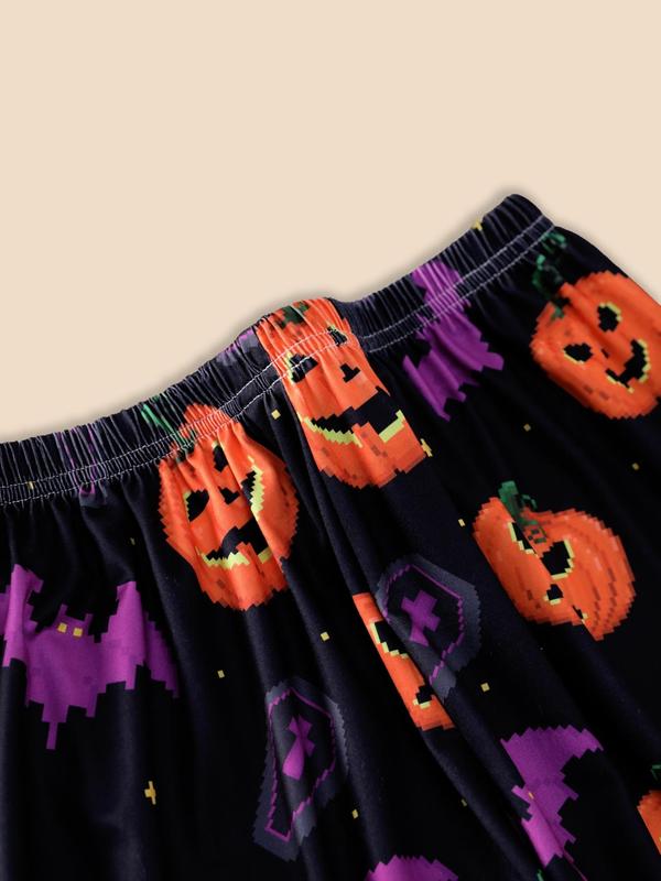 Women's Halloween Themed Pajama Two-piece Set, Casual Comfortable Long Sleeve Top & Pants PJ Set, Ladies Sleepwear for All Seasons 6