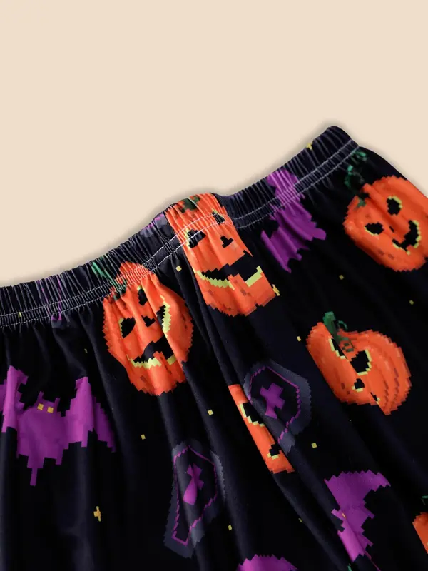 Women's Halloween Themed Pajama Two-piece Set, Casual Comfortable Long Sleeve Top & Pants PJ Set, Ladies Sleepwear for All Seasons 6