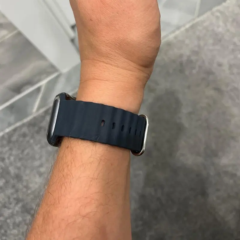Tali Jam Tangan Silicone Ocean Strap for Apple Watch Ultra 2 49mm Series 10 9 8 7 SE 6 5 4 3 2 1 Bracelet for iWatch 46mm 42mm 44mm 40mm 45mm 41mm  Bands Ocean Band T500 T500+ T500+pro DT No 1 HW22 W26 IWO Smartwatch Accessories Rubber(No Watch) 3