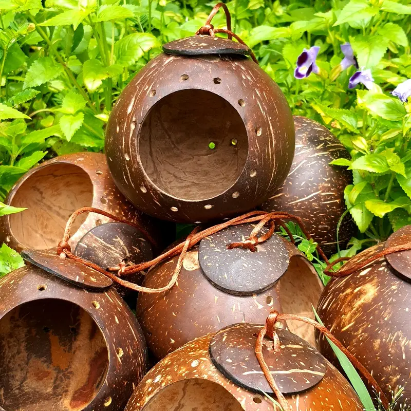 Tổ chuột Hasmter gáo dừa mài bóng/ Ổ chuột /Tổ ngủ gáo dừa 3