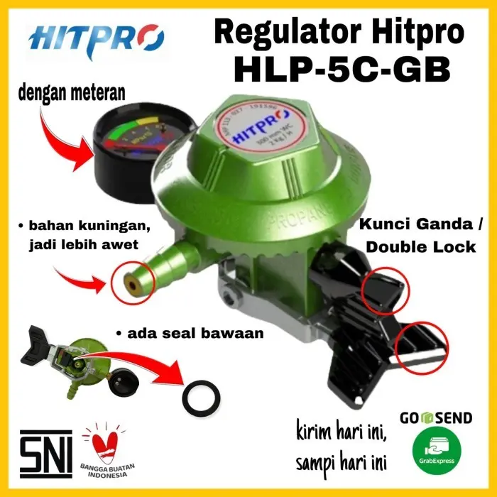 NEWW!!! Regulator Gas HITPRO Low Pressure / Regulator Double Lock - 5C-GB 1
