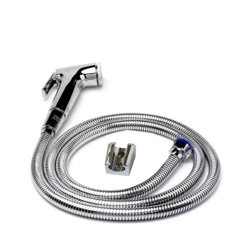 Vòi Xịt Vệ Sinh Tăng Áp nhựa mạ crom Cao Cấp Cho Bồn Cầu, Ống Dây Thép Không Gỉ Dài 1,2m 3