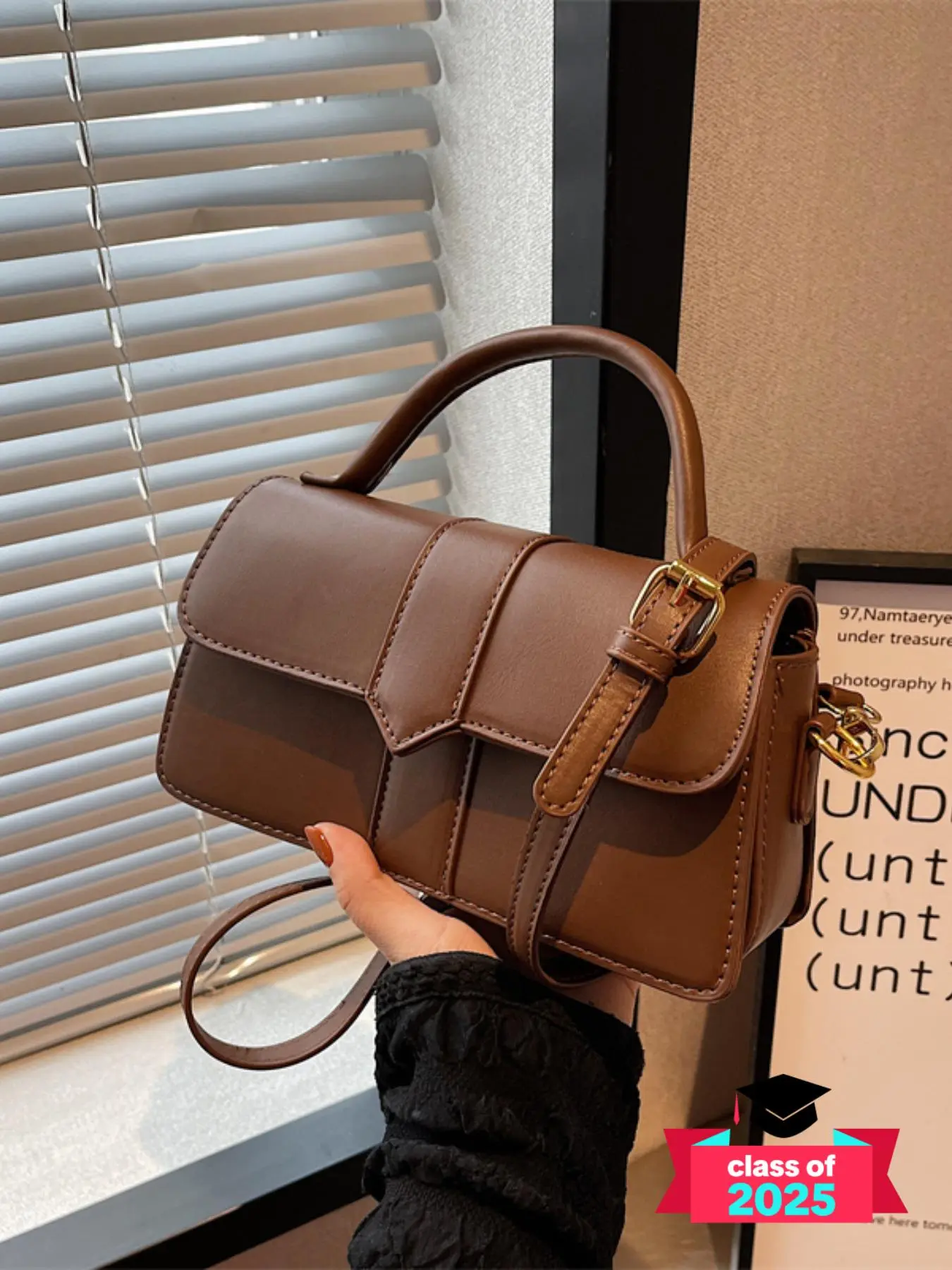 Women's Fashion Plain PU Leather Texture Small Square Bag, Casual Adjustable Strap Zipper Crossbody Bag, Simple Design All-match Handbag for Work Office & Daily Used Designer Bags, Everyday Bags, Sling Purse