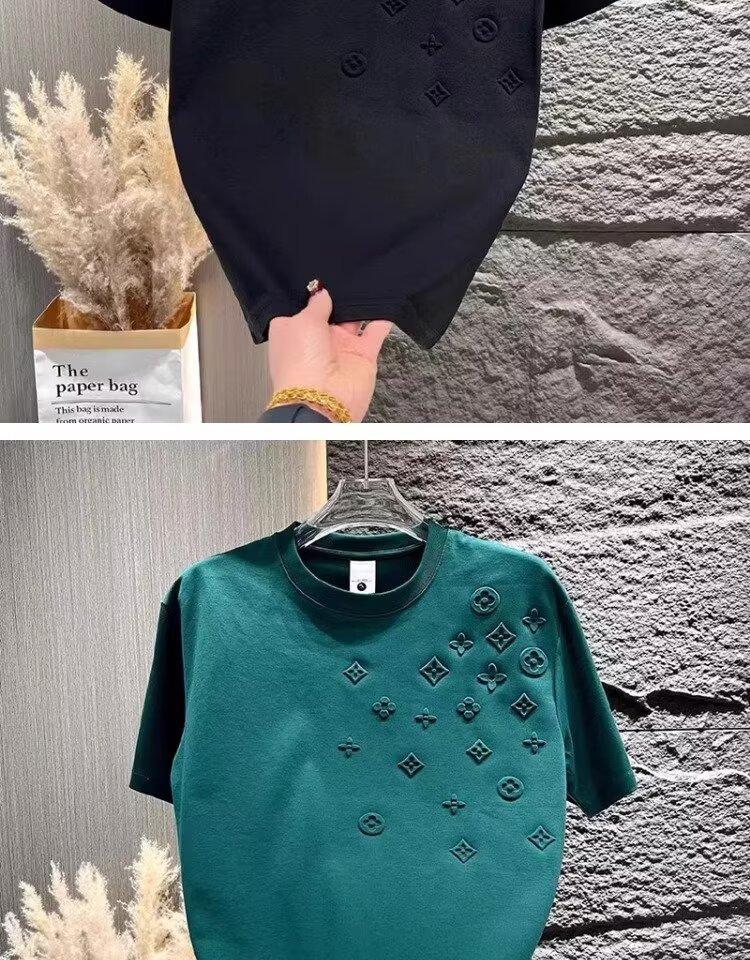 Product Introduction of Áo Thun Tay Lửng Chất Lượng Cao, Phong Cách Âu Mỹ Thích Hợp Cho Mùa Hè, Giá Cả Phải Chăng, Sang Trọng Và Thường Ngày, Thiết Kế Ba Chiều Ngực In Chữ Thép, Tay Ngắn, Dành Cho Nam Giới 4