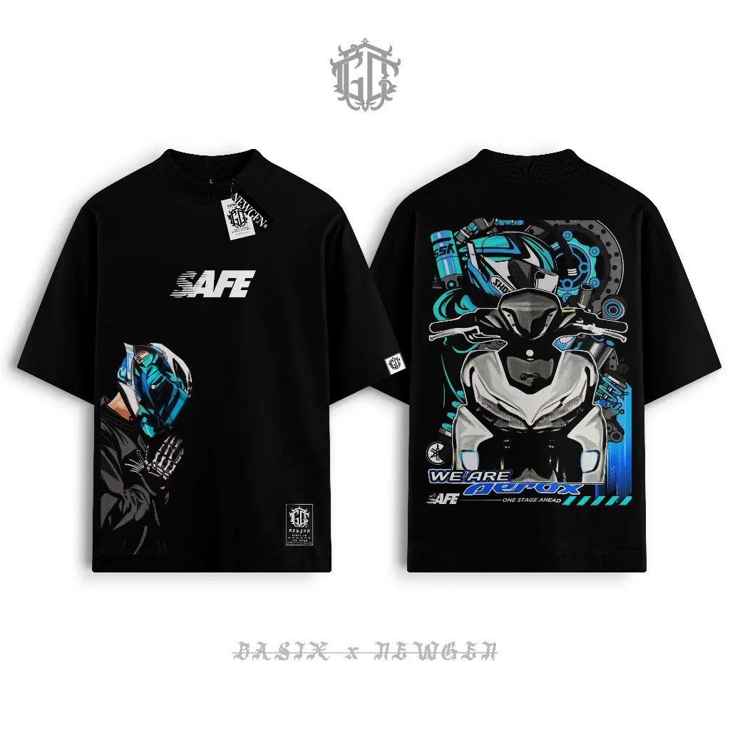 Ride Safe Aerox v2 Shirt by Newgen Clothing |   HGHMNDS Pro Club Oversize Streetwear Rider Shirt