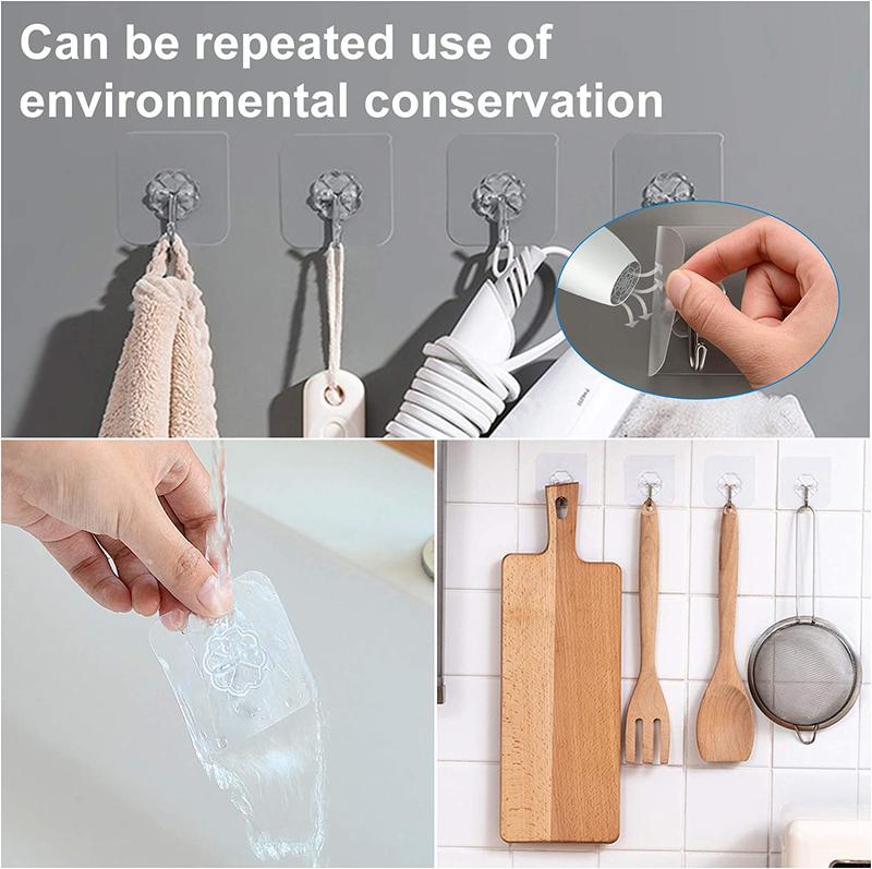 Product Introduction of Móc Tự Dính, Chịu Lực, Móc Treo Tường Trong Suốt, Đa Năng, Thích Hợp Cho Chìa Khóa Cửa, Khăn, Tường, Cho Phòng Tắm Và Gia Đình, 1 Cái 16
