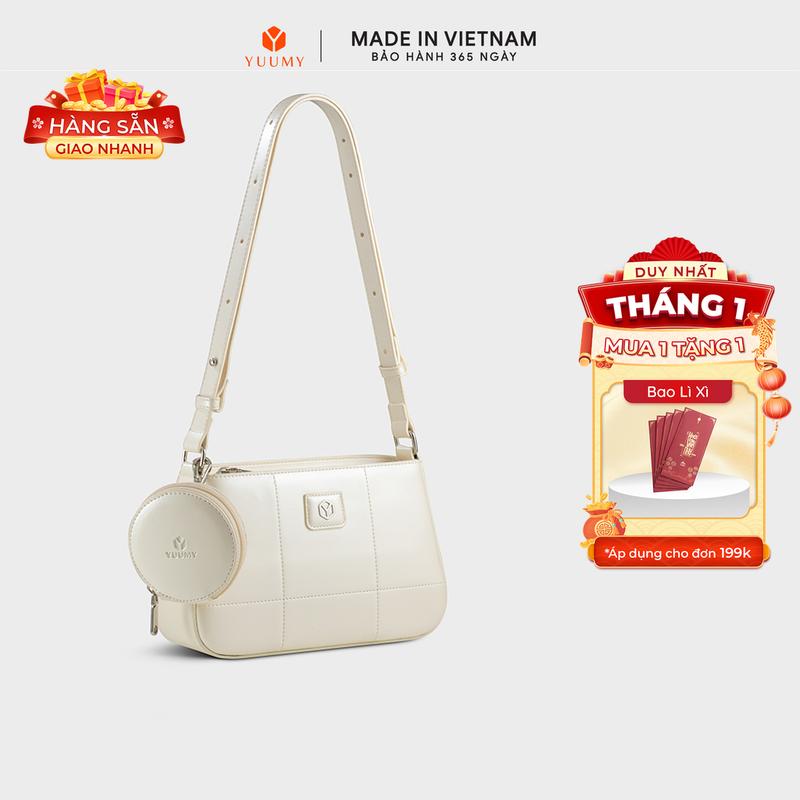 Túi Yuumy Thời trang nữ hiện đại kèm ví mini size 24 - Túi đeo chéo da Glossy YN311