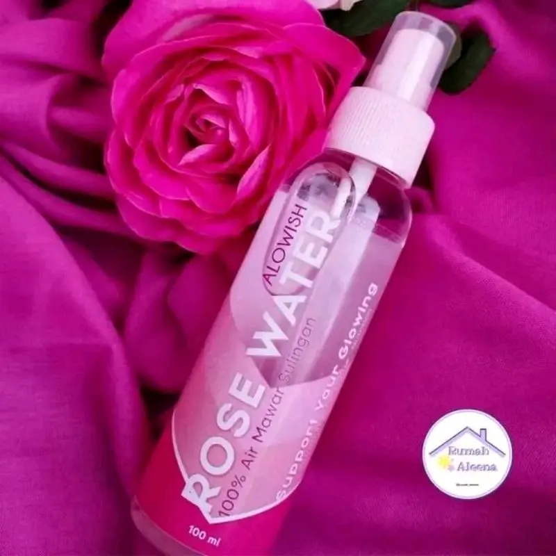 ALOWISH ROSE WATER PREMIUM Bebas Alkohol Mawar Mencerahkan Perawatan Moisturizer