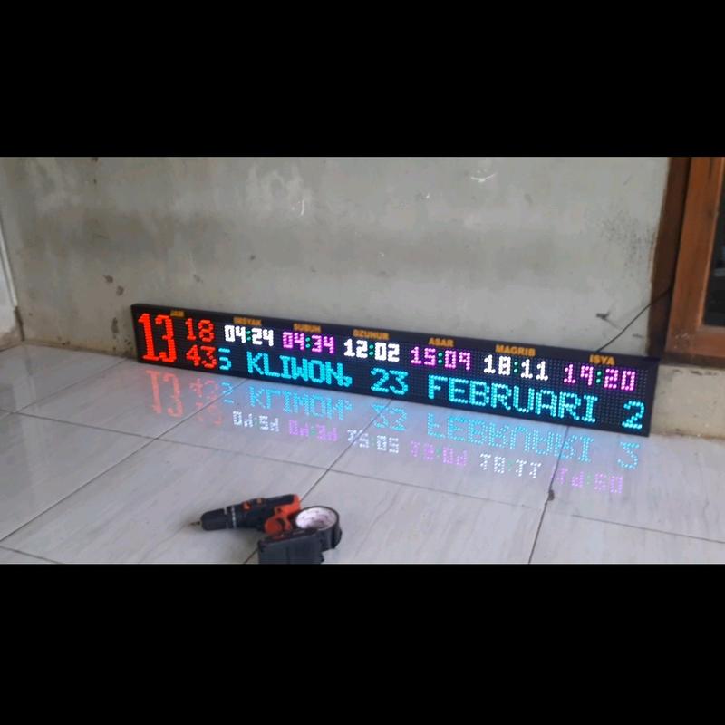 jam digital masjid rgb ukuran 160x20cm & 200x20cm 2