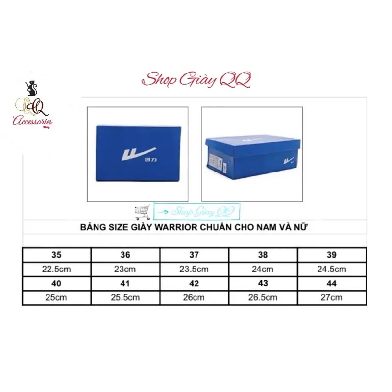 QQ45 Giày Warrior nam nữ giây kép trẻ trung hot 8