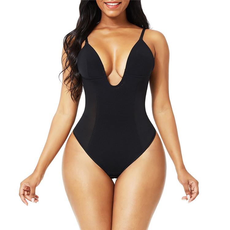 Product Introduction of One-piece bra bodyshaper invisible shoulder halter dress seamless deep V Shapewear Lingerie Lady Compression Women Womenswear Comfort Innerwear 11