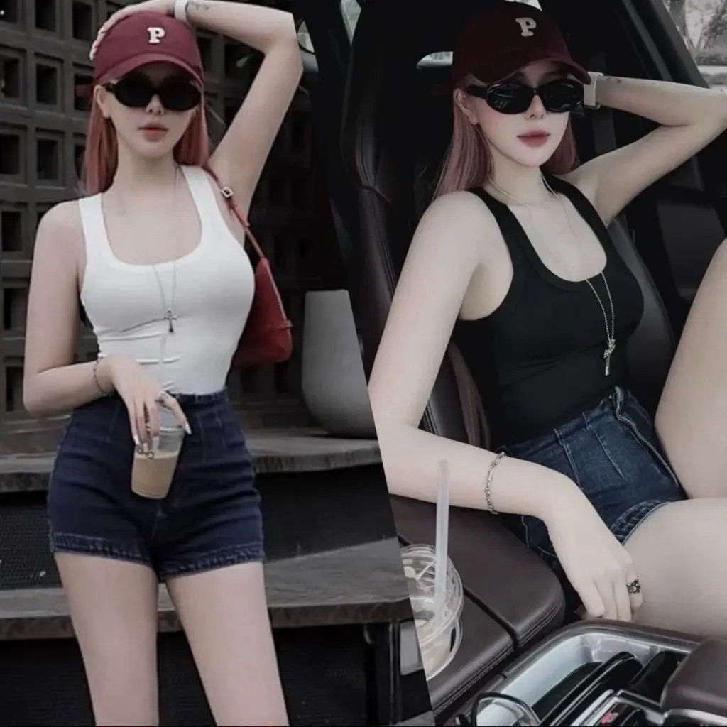 Áo Thun 3 Lỗ Basic Dáng Dài 4 Màu Phối Đồ Siêu Tôn Dáng Nữ Women Top