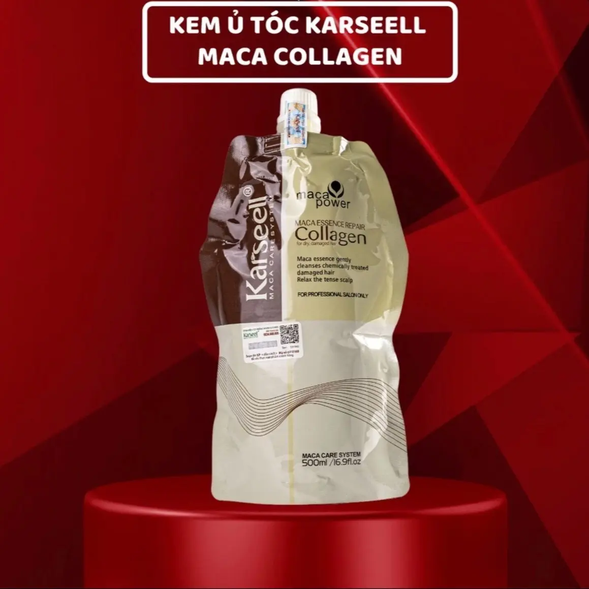 COMBO 3 bịch ủ tóc Macca collagen Mềm Mượt  Nữ Women Dành cho tóc khô xơ rối chẻ ngọn 500ML Chăm Sóc Tóc Dưỡng Tóc Collagen (Hàng Công Ty quét Qr ở zet lờ mã Ở Sau lưng để Kiểm Tra)