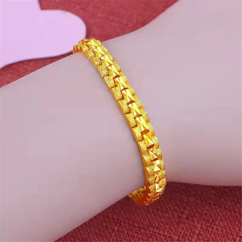 Vòng Tay Dây Chuyền Xích Màu Vàng Đồng Thau, Phong Cách Hàn Quốc, Vòng Tay Hạt May Mắn, Dành Cho Phụ Nữ, Thích Hợp Cho Đám Cưới Và Quà Tặng Sinh Nhật 3