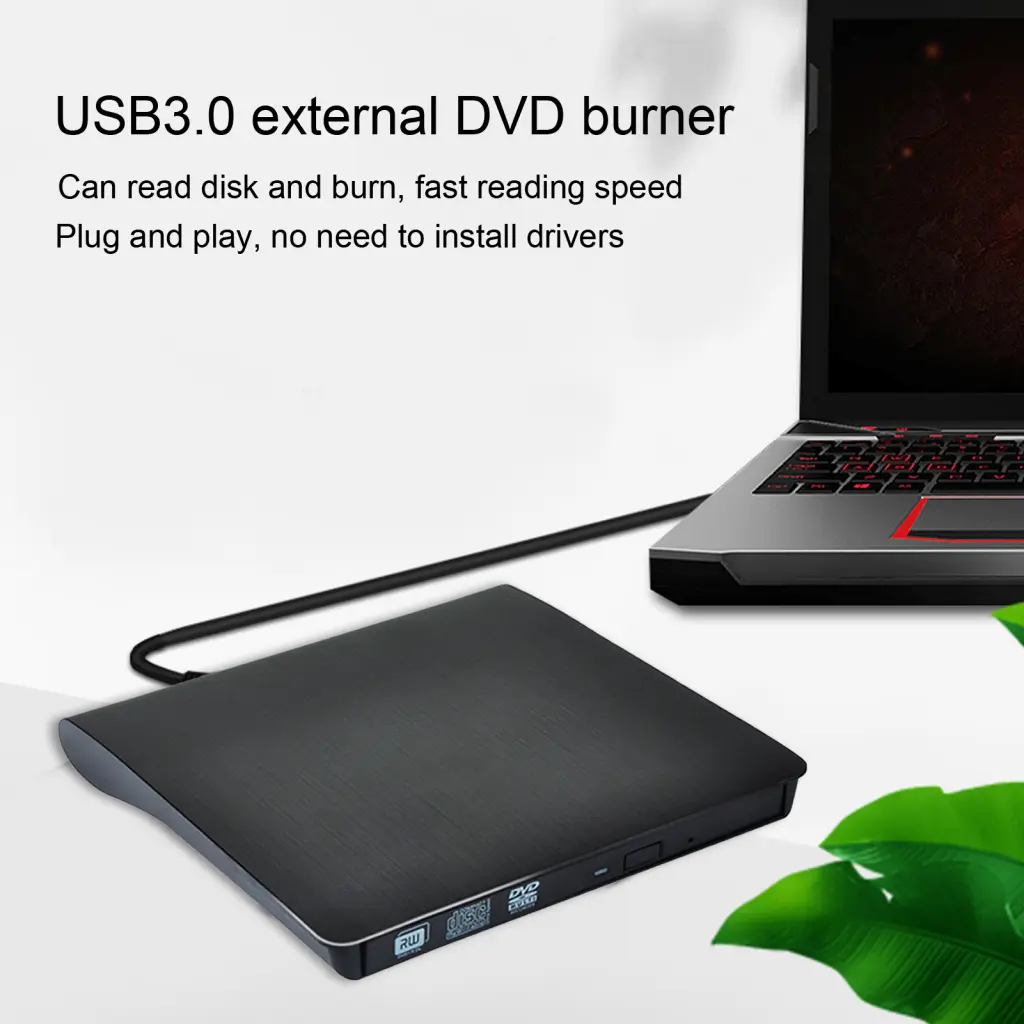 alyoad- ROM External Drive Convenient Durable CD-ROM Disk Drive Portable ROM Drive for Laptop High Performance