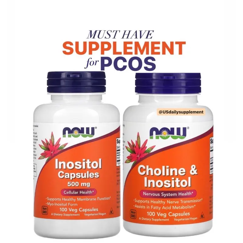 NOW Inositol 500mg NOW Choline and Inositol Supplement PCOS Support ...