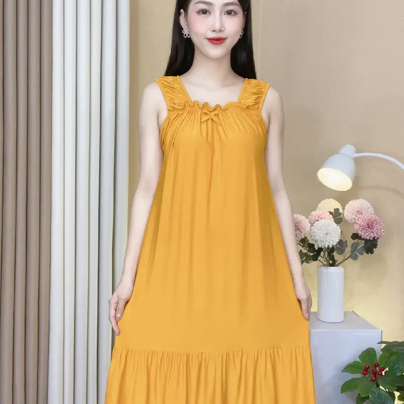 Đầm nhún vai thun lạnh 40-100kg 6